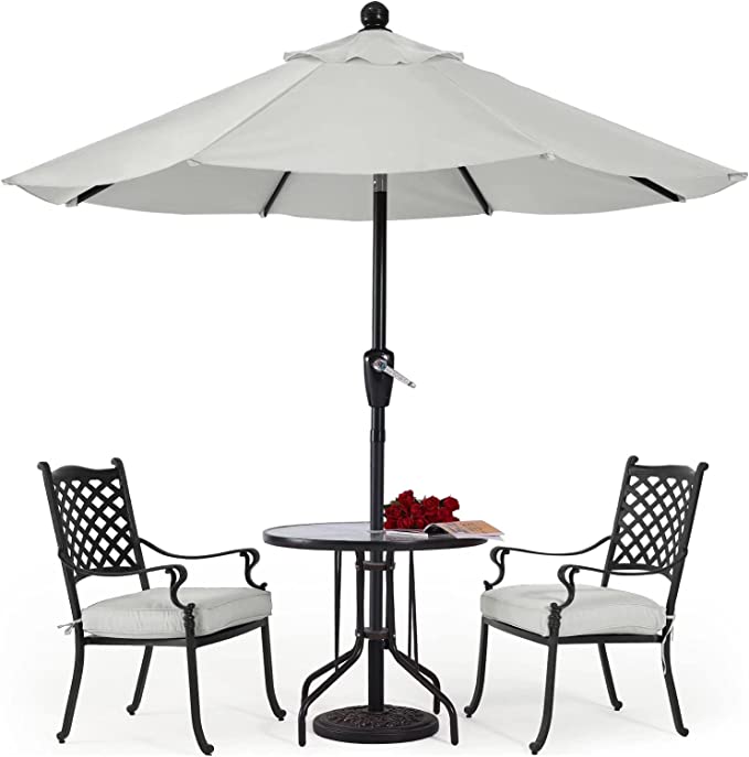 ABCCANOPY 7.5' Patio Umbrella Table Market Umbrella with Push Button Tilt for Garden, Deck, Backyard and Pool,Light Beige