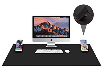 Vogek Rubber Gaming Mouse Pad with Smartphone Stand, 33 x 22 x 0.1 Inch - Black