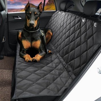 Dog Seat Cover,EVELTEK Luxury X-Large 152x147cm /60"x58" Backseat Nonslip Scratch-proof Waterproof& Abrasion Resistance Pet Dog Car Seat Cover & Hammock |Universal Fit in SUVs,Cars & Vehicles-Black