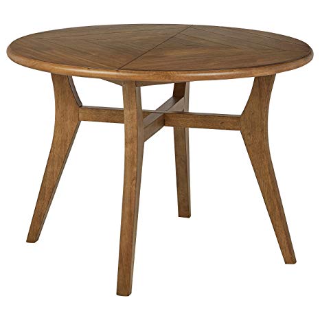 Rivet Ian Modern Wood Round Dining Room Kitchen Table, 42"W, Brown