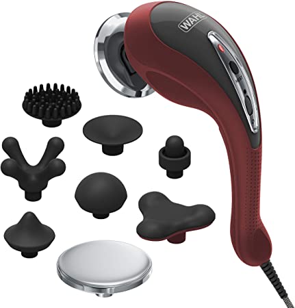 Wahl Deluxe Heat Therapy Vibratory Massager for Pain Relief in The Back, Neck, Shoulders, Muscles, Legs & Feet with 8 Individual Attachments for Full Body Pain Relief & Relaxation