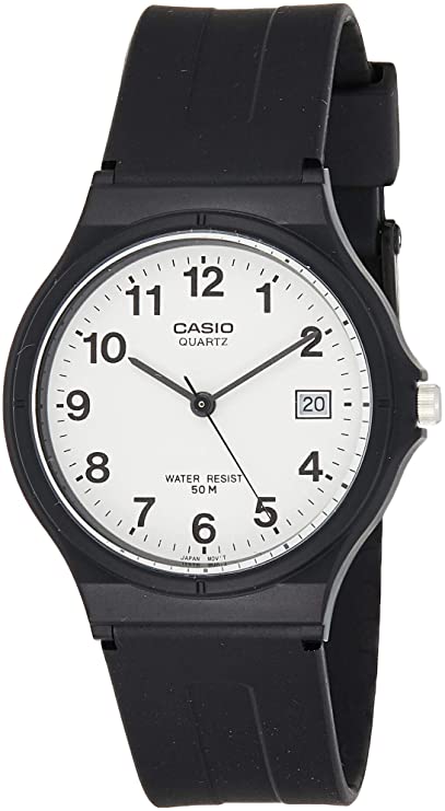 Casio Unisex MW59-1BV Black Resin Quartz Watch with Black Dial