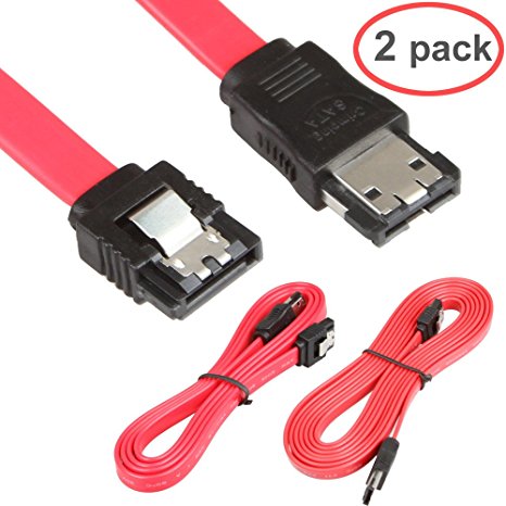 LINESO 2 Pack ESATA TO SATA Cable ale to male M/M Shielded Extender Extension HDD 6Gbps