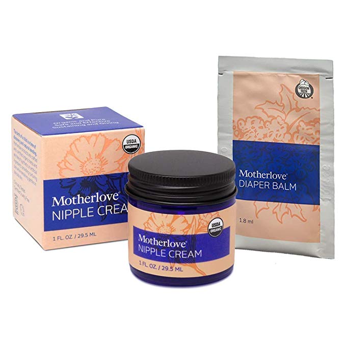 Motherlove Nipple Cream (1oz   Bonus Diaper Balm Sample) Organic Lanolin-Free Herbal Salve, Soothe Sore Nursing Nipples, Unscented Ointment, Pump Lubricant, No Need to Wash Off Prior to Breastfeeding