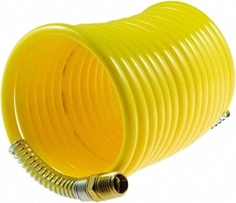 Yellow 200 PSI Recoil Air Hose 3/8" x 25' With 3/8" Male NPT Swivel End Fittings