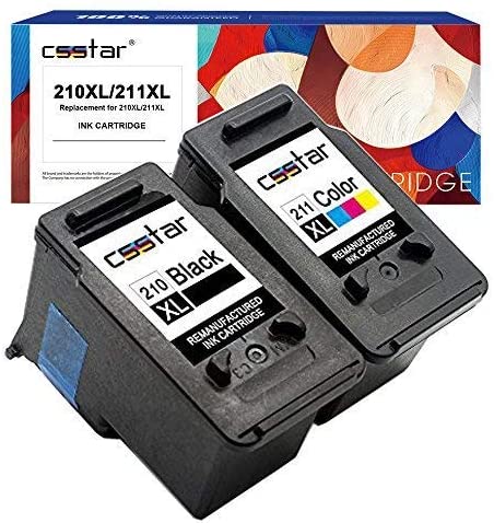 CSSTAR Remanufactured Ink Cartridge Replacement for Canon PG-210XL CL-211XL (Black & Color, 2-Pack)
