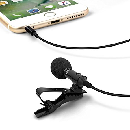 PLAY X STORE Mini Condenser Hands Free Omnidirectional Lavalier Lapel Stereo Microphone (BALCK)