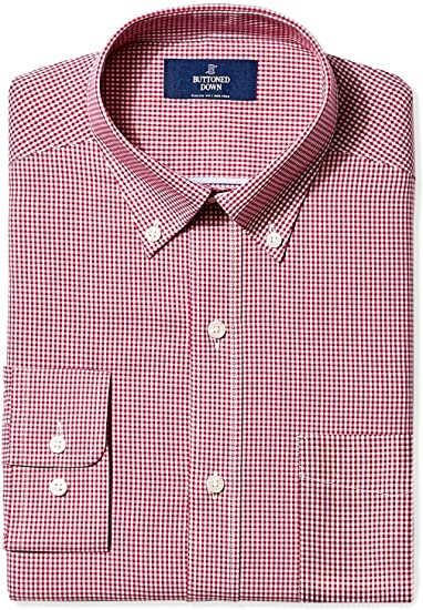 Buttoned Down Men's Classic Fit Button Collar Pattern Dress Shirt