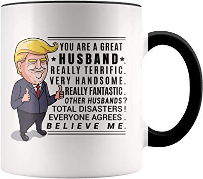 YouNique Designs Donald Trump Husband Mug, 11 Ounces, Cool Anniversary Cup for Husband from Wife