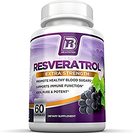 BRI Nutrition Resveratrol - 1200mg Maximum Strength Supplement - 30 Day Supply - 60 Veggie Capsules - 2 Capsules Per Serving