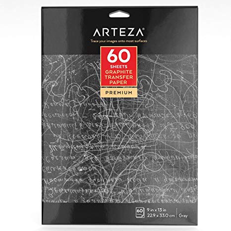 Arteza Graphite Transfer Paper, 9 X 13", 60 Sheets (Grey)