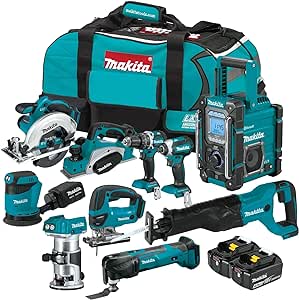 Makita XT1001SM 18V LXT® Lithium-Ion Cordless 10-Pc. Woodworking Combo Kit (4.0Ah)