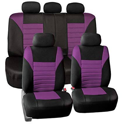 FH Group FB068PURPLE115 Purple Universal Car Seat Cover (Premium 3D Air mesh Design Airbag and Rear Split Bench Compatible)