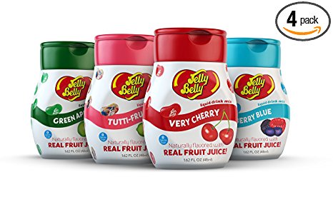 Jelly Belly Liquid Drink Mix - Variety Pack, Naturally Flavored Water Enhancer, Sugar Free, Zero Calorie, Mix Your Own Jelly Bean Candy Flavored Waters, Makes 96 Drinks (Pack of 4 Bottles)