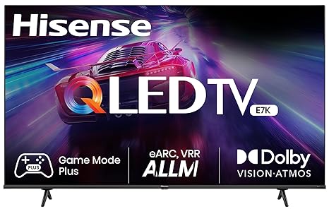 Hisense 139 cm (55 inches) 4K Ultra HD Smart QLED TV 55E7K (Black) | with 3 Years Warranty