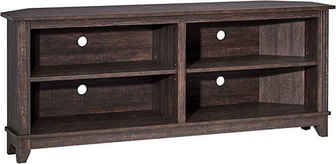 ROCKPOINT 58inch Corner TV Stand,Home Living Room Storage Console, Entertainment Center, TV Console Table,Espresso