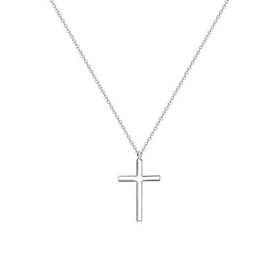 MOMOL Tiny Cross Pendant Necklace, 18K Gold Plated Stainless Steel Cross Necklace Simple Small Dainty Cross Pendant Christian Religious Chain Necklace for Women Girls