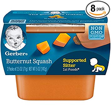 Gerber 1st Foods Squash, 2.5 Ounce Tubs, 2 Count (Pack of 8)