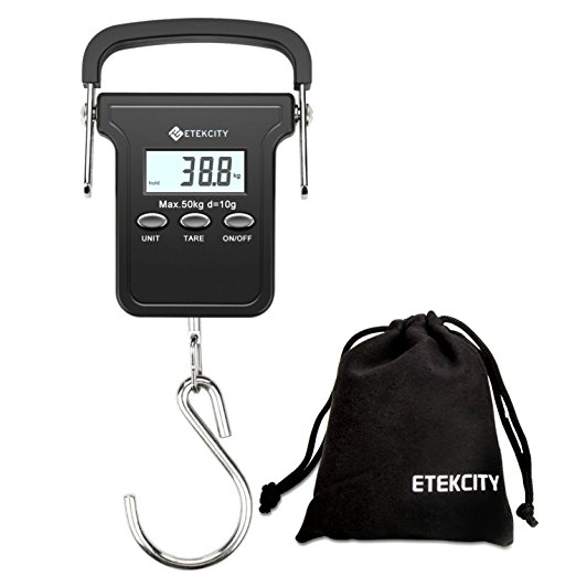 Etekcity Digital Portable Luggage Hanging Fishing Scale 50kg 110lbs (Batteries Included)