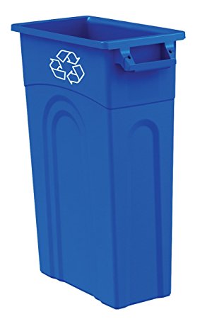 United Solutions TI0033 Highboy Recycling Container In Blue, 33 Gallon, Pack of 4, Slim Fit Wastebasket