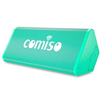 COMISO Portable Bluetooth Speaker, 12W IPX7 Waterproof, Bluetooth 4.2 Speaker with 20-Hour Playtime, Support TF Card, Dual-Driver with Built-in Mic, Compatible with iPhone, Samsung, and iPad