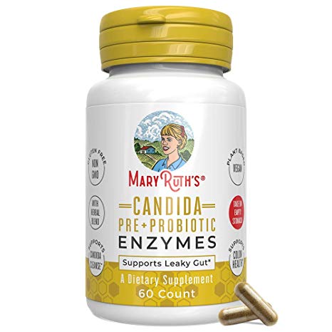 Candida Cleanse Enzymes by MaryRuth - Extra Strength Probiotic w/Prebiotic Blend Supports Healthy Digestion and Yeast Overgrowth - Candidase Extra Strength - Candida Overgrowth - Vegan - 60 Count