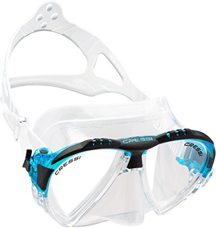 Cressi Matrix Premium Scuba Snorkel Dive Mask with Case (also with Black Silicone) - Made in Italy - Easy Adjustable Micrometric Buckles