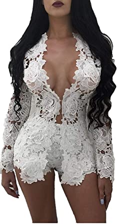 Women Sexy 2 Pieces Outfit Lace Crochet Sheer Long Sleeve Open Front Cardigan with Shorts Set