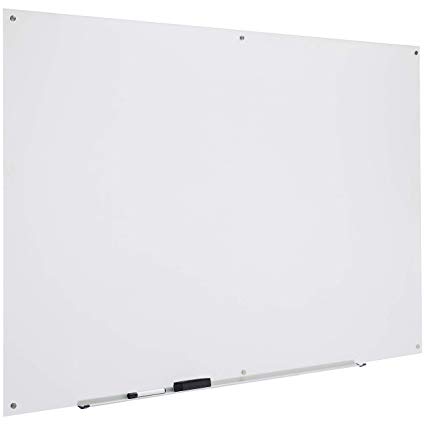 AmazonBasics Glass Dry-Erase Board - Frosted, Non-Magnetic, 6' x 4'