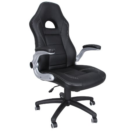 Songmics Black Swivel Office Chair Adjustable armrest OBG28B