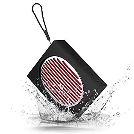 Sport Wireless Speaker Bluetooth 4.2, Waterproof IPX5 Portable Speaker with Power Bank for Indoor/Outdoor, Shockproof, Perfect Compatible for iPhone/iPod/iPad/Phones/Tablet (Black)