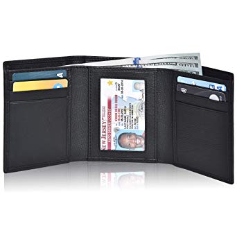 Clifton Heritage Men's Leather RFID Blocking 7-Slot Trifold Wallet