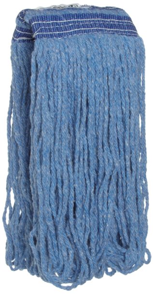 Rubbermaid Commercial FGE23600BL00 Universal Headband Wet Mop Head, Blue Blended Fiber, 16-ounce, Blue