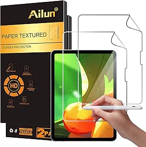 Ailun Paper Textured Screen Protector for iPad Pro 11 Inch 5th Generation [2024 Release] 2 Pack Draw and Sketch Like on Paper Textured Anti Glare