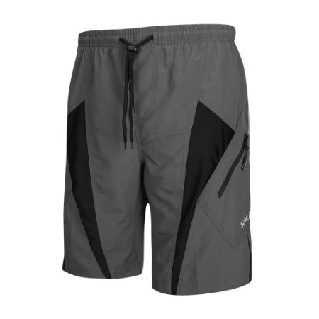 Santic Men's 4D Padded Bikes Shorts Loose Comfort Breathable Fitting Mountain Bike Shorts Grey