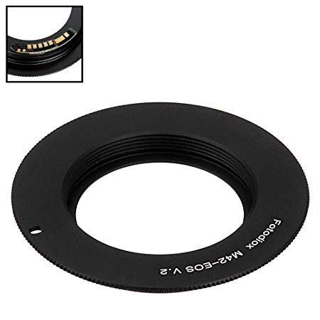 Fotodiox Lens Mount Adapter Compatible with M42 Type 2 Screw Mount SLR Lens to Canon EOS (EF, EF-S) Mount D/SLR Camera Body - with Gen10 Focus Confirmation Chip