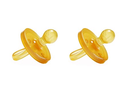 Natursutten BPA-Free Natural Rubber Pacifier Rounded, 12 Months, 2 Pack