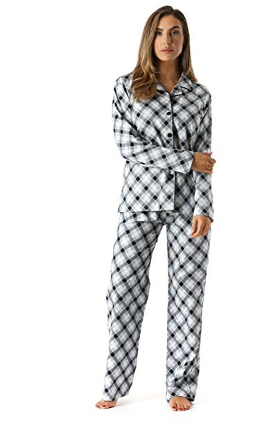 #FollowMe Printed Flannel Button Front PJ Pant Set