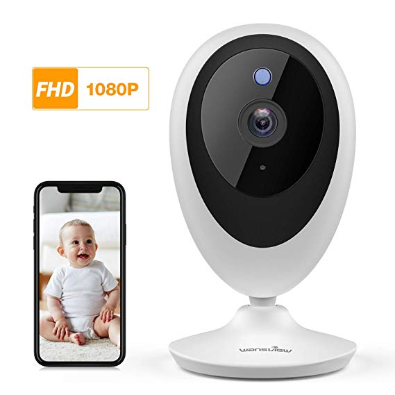 Baby Monitor, Wireless WiFi Home Security System 1080P FHD Wansview for Elder and Pet Camera with Motion Detection, 2 Way Audio, Works with Alexa, TF Card and Cloud Available K5