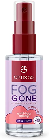 Optix 55 Anti-Fog Spray for Anti Reflective Lenses | Prevents Fogging of Glass or Plastic Windows, Mirrors, Eyewear Lenses, Glasses, Swim Goggles, Ski Masks, Binoculars |Long Lasting Solution