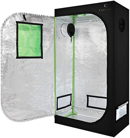 36"x20"x63" Mylar Hydroponic Grow Tent with Obeservation Window and Floor Tray for Indoor Plant Growing (36" x 20" x 63")