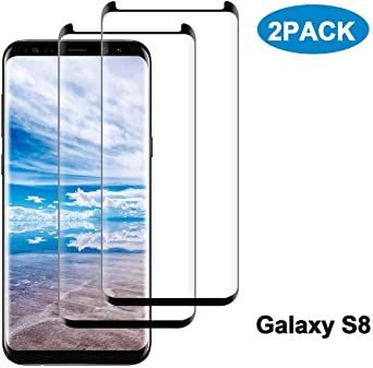 Galaxy S8 Screen Protector [2-Pack], Tempered Glass Screen Protector [Case-Friendly][No Bubbles][Easy to Install][Anti Fingerprint][Full Coverage] Screen Protector Compatible Samsung Galaxy S8