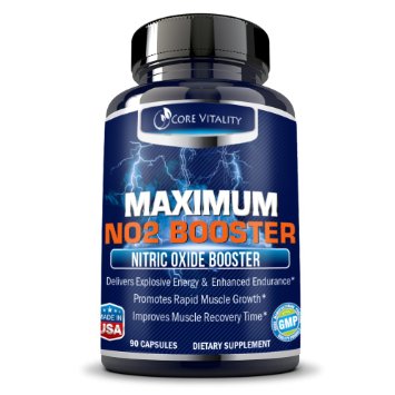 1 NO2 Nitric Oxide Booster Supplement with L-Arginine and L-Glutamine to Build Muscle and Strength Boost Performance More Energy Pump and Stamina Increase Workout Endurance and Recovery Rate