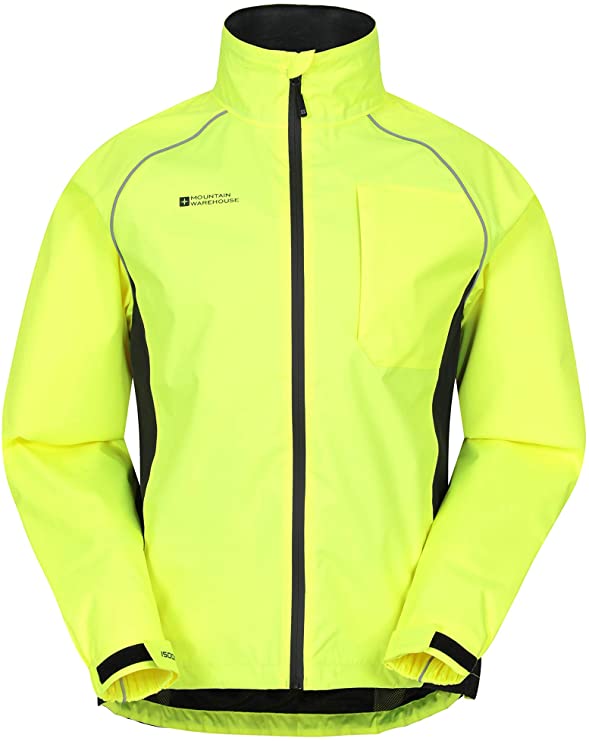 Mountain Warehouse Adrenaline Mens Waterproof Cycling Jacket - High Vis Reflective Mens Coat, Breathable Unisex Rain Coat - for Outdoors, Running & Walking