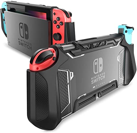 Dockable Case for Nintendo Switch - Mumba [Blade Series] TPU Grip Protective Cover Case Compatible with Nintendo Switch Console and Joy-Con Controller (Black)