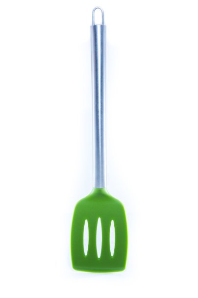 BEST Silicone Slotted Turner Spatula by Chef Frog - For Home or Professional Use - Features our Stay-Cool Stainless Steel Handle