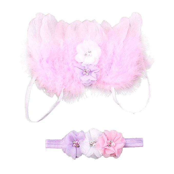 Baby Angel Feather Butterfly Wings Photo Prop Girls Hair Accessories