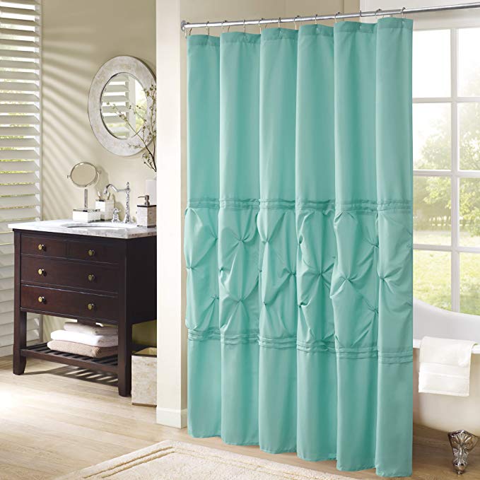 Comfort Spaces – Cavoy Shower Curtain – Aqua – Tufted Pattern - 72x72 inches