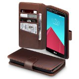 LG G4 Case Terrapin GENUINE LEATHER LG G4 Case Executive Brown Premium Wallet Case with Card Slots and Bill Compartment Case for LG G4 - Brown