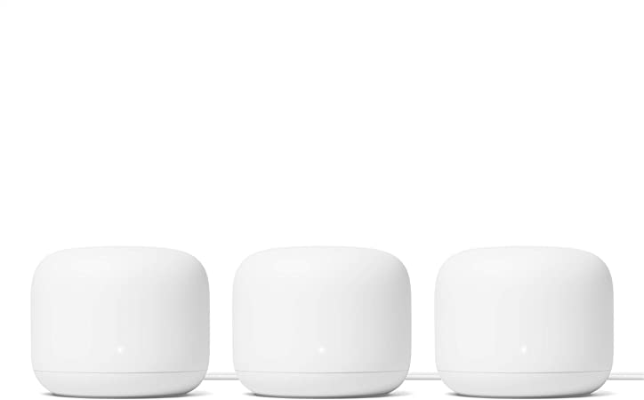 Google Nest WiFi Router 3 Pack (2nd Generation) – 4x4 AC2200 Mesh Wi-Fi Routers with 6600 Sq Ft Coverage